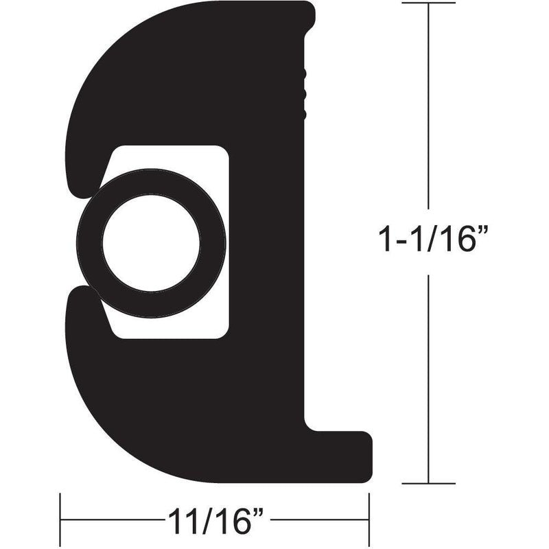 TACO Flex Vinyl Rub Rail Kit - Black w/Black Insert - 50' - 1-1/16" [V11-0809BBK50-2] - Wholesaler Elite LLC