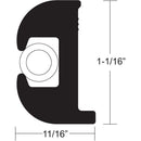 TACO Flex Vinyl Rub Rail Kit - Black w/White Insert - 50' - 1-1/16" x 11/16" [V11-0809BWK50-2] - Wholesaler Elite LLC