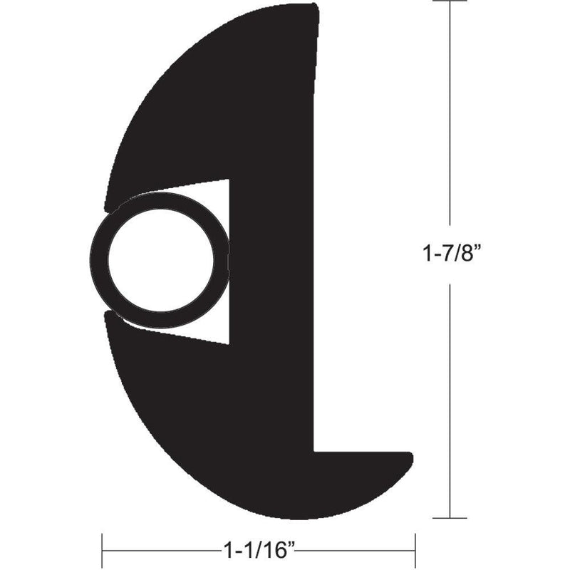 TACO Flex Vinyl Rub Rail Kit - Black w/Black Insert - 70' - 1-7/8" x 1-1/16" [V11-2423BBK70-2] - Wholesaler Elite LLC