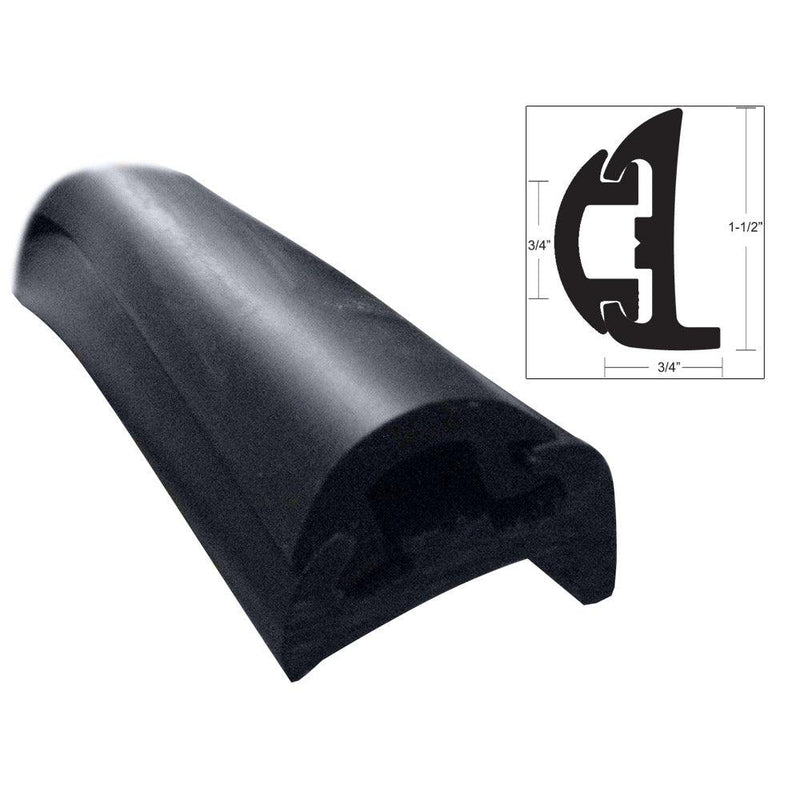 TACO Semi-Rigid Rub Rail Kit - Black w/Black Insert - 50' [V11-9795BBK50D-2] - Wholesaler Elite LLC