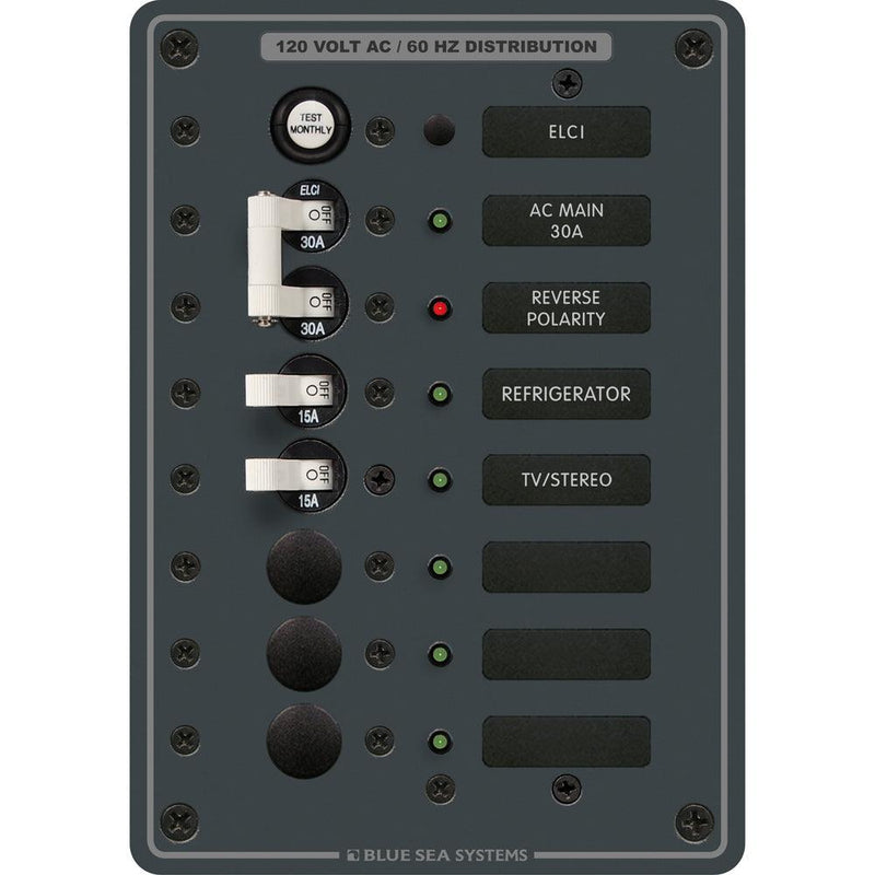 Blue Sea 8101 ELCI GFCI Panel AC 5 Position [8101] - Wholesaler Elite LLC