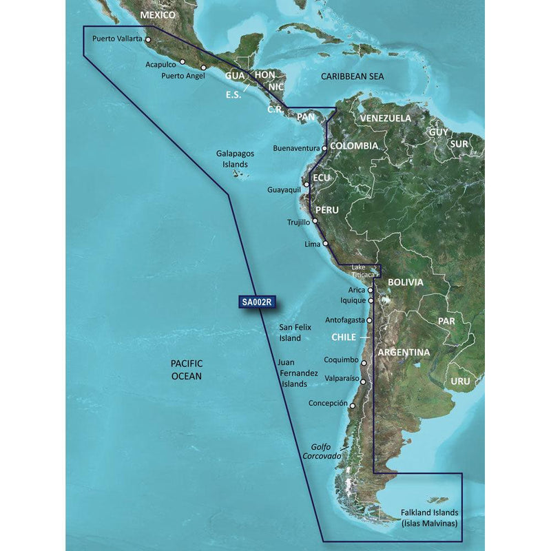 Garmin BlueChart g3 HD - HXSA002R - South America West Coast - microSD/SD [010-C1063-20] - Wholesaler Elite LLC