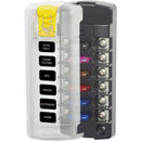 Blue Sea 5035 ST Blade Fuse Block w/Cover - 6 Circuit Independent w/o Negative Bus [5035] - Wholesaler Elite LLC