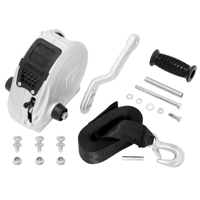 Fulton F2 Trailer Winch 1,600 lbs. - Single Speed w/Strap, Sharkskin Finish [FW16000101] - Wholesaler Elite LLC
