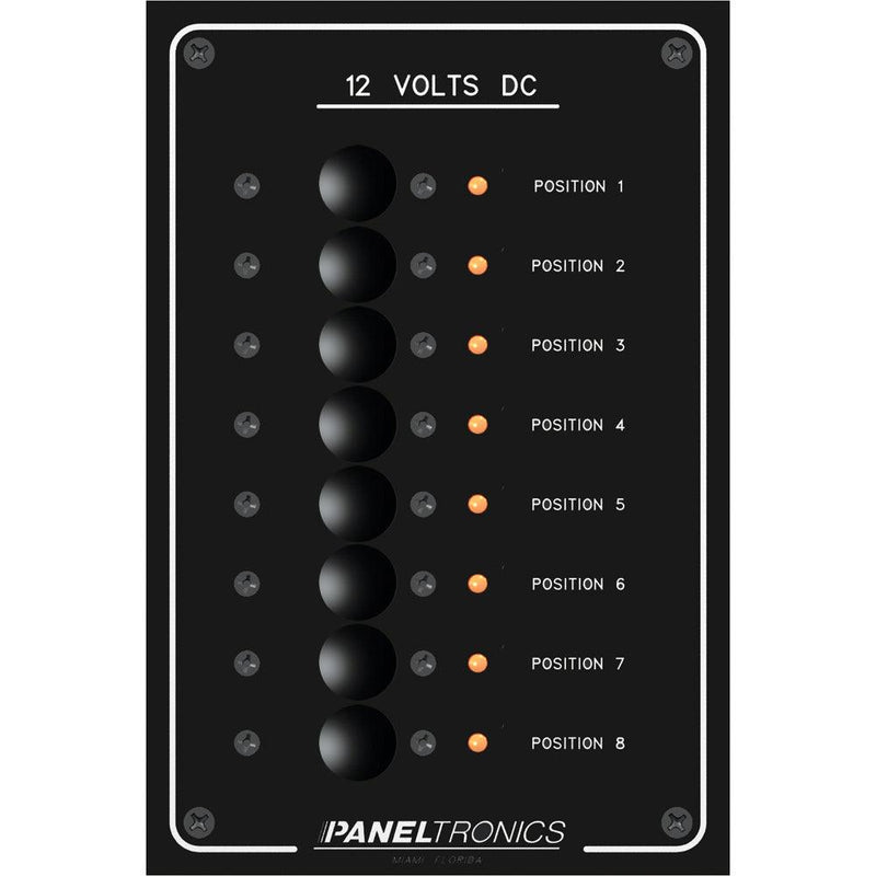 Paneltronics Standard Panel - DC 8 Position Circuit Breaker w/LEDs [9972208B] - Wholesaler Elite LLC