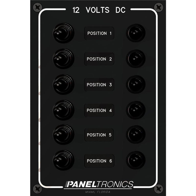 Paneltronics Waterproof Panel - DC 6-Position Toggle Switch & Circuit Breaker [9960016B] - Wholesaler Elite LLC