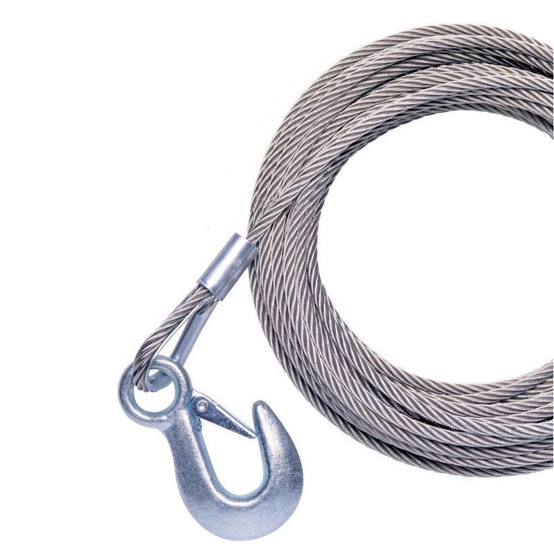 Powerwinch 20' x 7/32" Replacement Galvanized Cable w/Hook f/215, 315 & T1650 [P7188500AJ] - Wholesaler Elite LLC