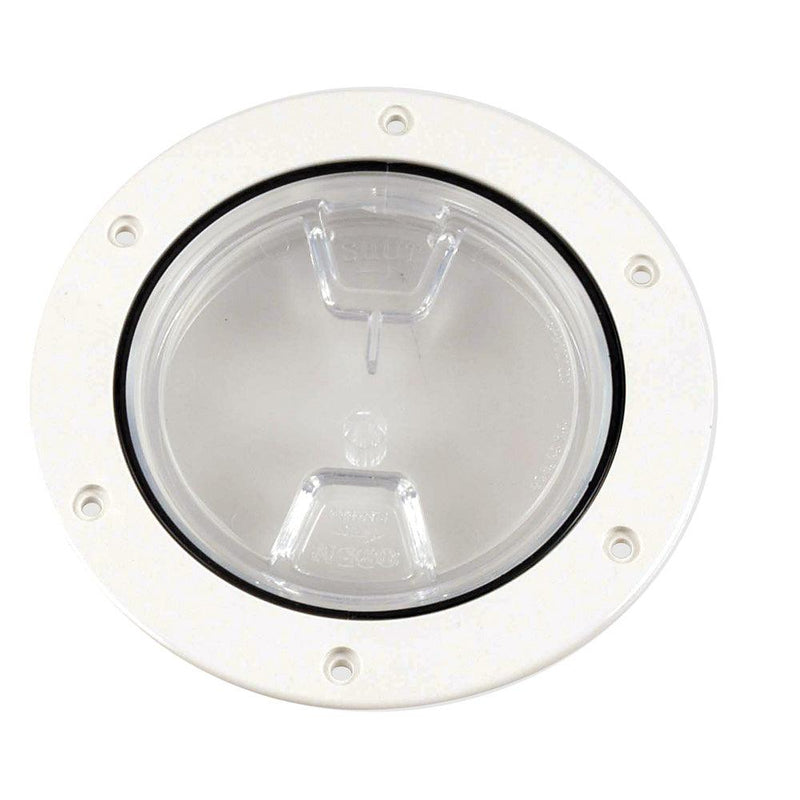 Beckson 4" Clear Center Screw-Out Deck Plate - White [DP40-W-C] - Wholesaler Elite LLC