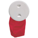 Beckson 5 inch white Stow-Away deck plate with 12 inch bag