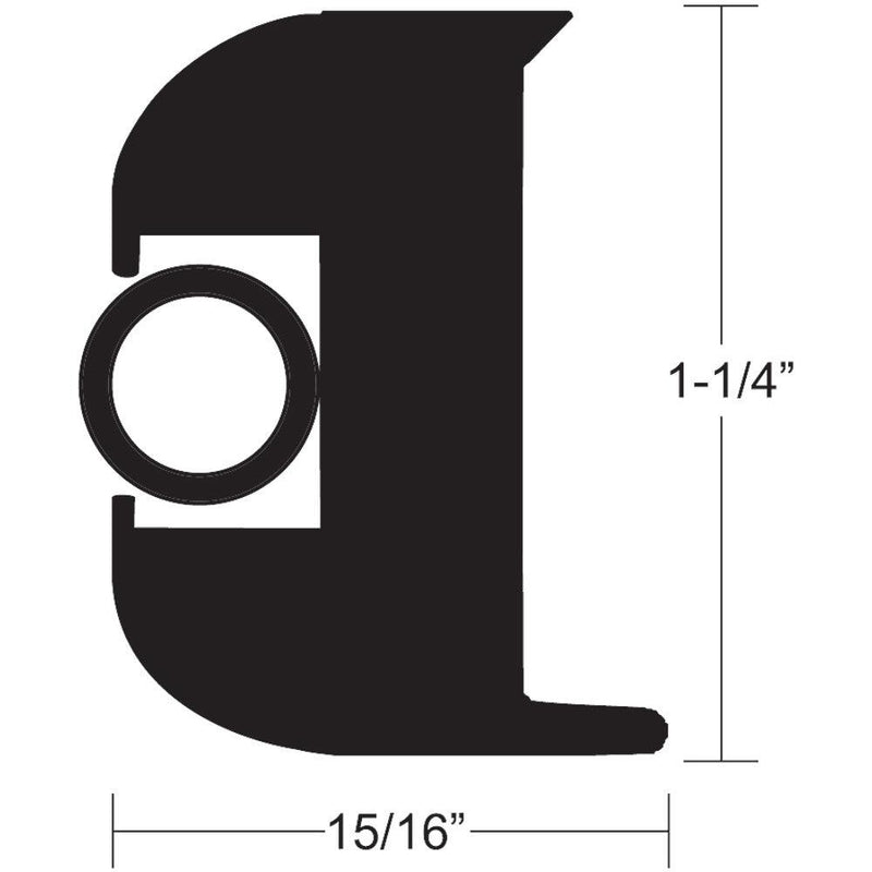 TACO Flex Vinyl Rub Rail Kit - Black w/Black Insert - 70' - 1-1/4" x 15/16" [V11-3447BBK70-2] - Wholesaler Elite LLC