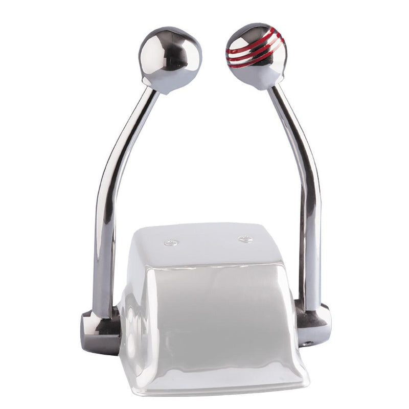 Schmitt Marine Standard Control Arm Set w/Red Throttle Knob Plain Shift Knob - Includes Arms Knobs Only [50050] - Wholesaler Elite LLC