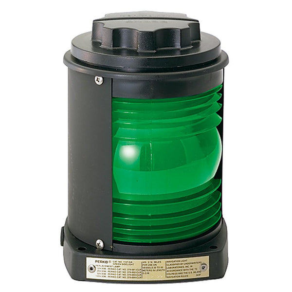 Perko Side Light - Black Plastic, Green Lens [1127GA0BLK] - Wholesaler Elite LLC