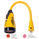 Marinco P15-30 EEL 30A-125V Female to 15A-125V Male Pigtail Adapter - Yellow [P15-30] - Wholesaler Elite LLC