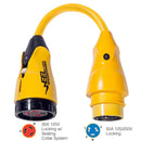Marinco P504-30 EEL 30A-125V Female to 50A-125/250V Male Pigtail Adapter - Yellow [P504-30] - Wholesaler Elite LLC