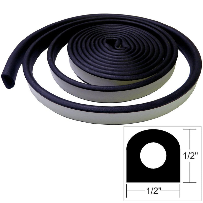 TACO Weather Seal - 10'L x 1/2"W x 1/2"H - Black [V30-0202B10-1] - Wholesaler Elite LLC