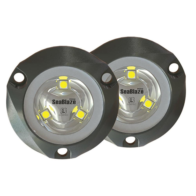 Lumitec SeaBlaze Mini Underwater Light - Pair - Brushed Finish - White Non-Dimming [101245] - Wholesaler Elite LLC