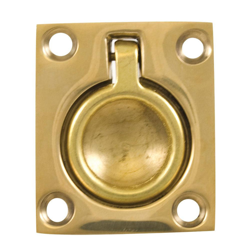 Whitecap Flush Pull Ring - Polished Brass - 1-1/2" x 1-3/4" [S-3360BC] - Wholesaler Elite LLC