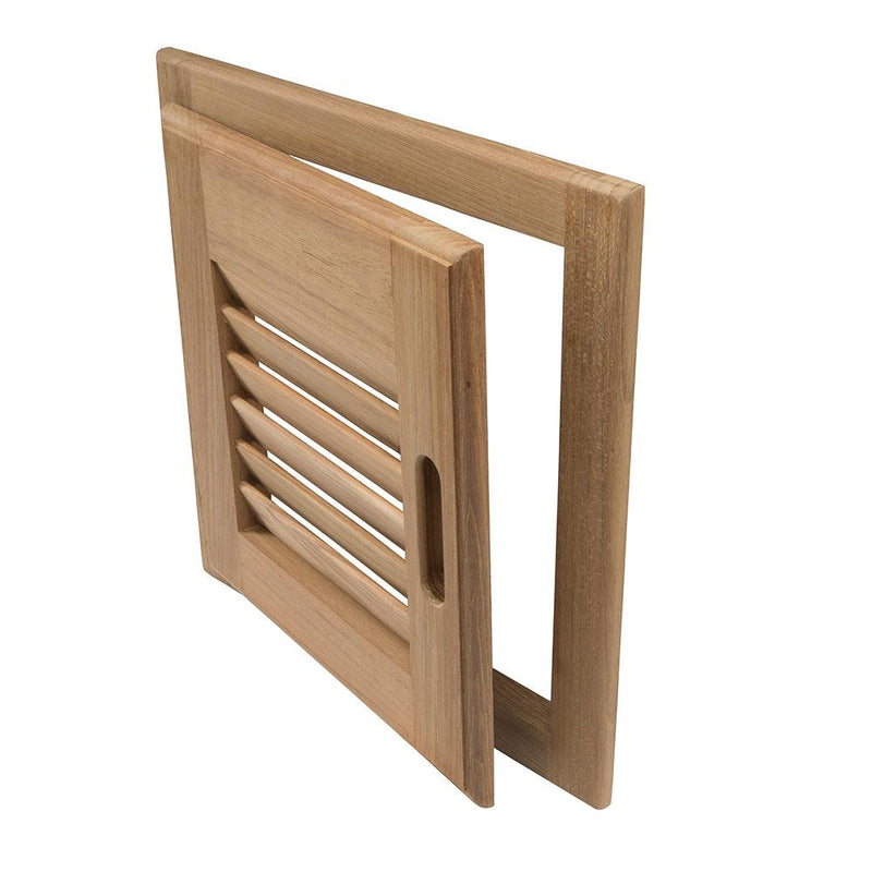 Whitecap Teak Louvered Door & Frame - Right Hand - 12" x 12" [60720] - Wholesaler Elite LLC