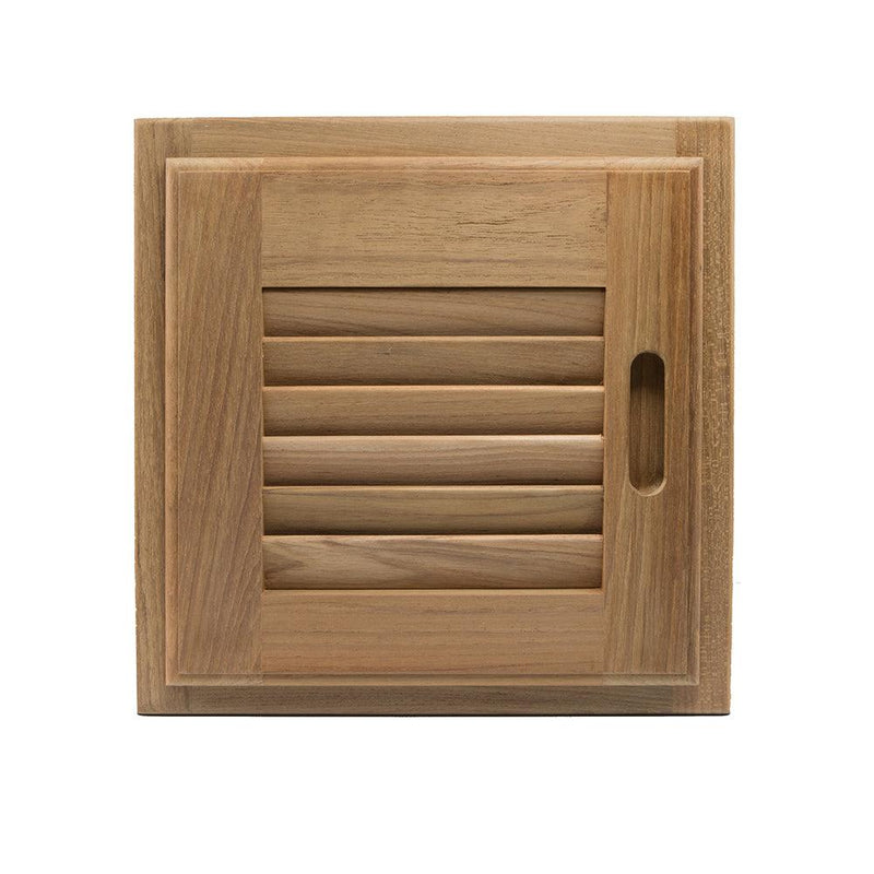 Whitecap Teak Louvered Door & Frame - Right Hand - 12" x 12" [60720] - Wholesaler Elite LLC