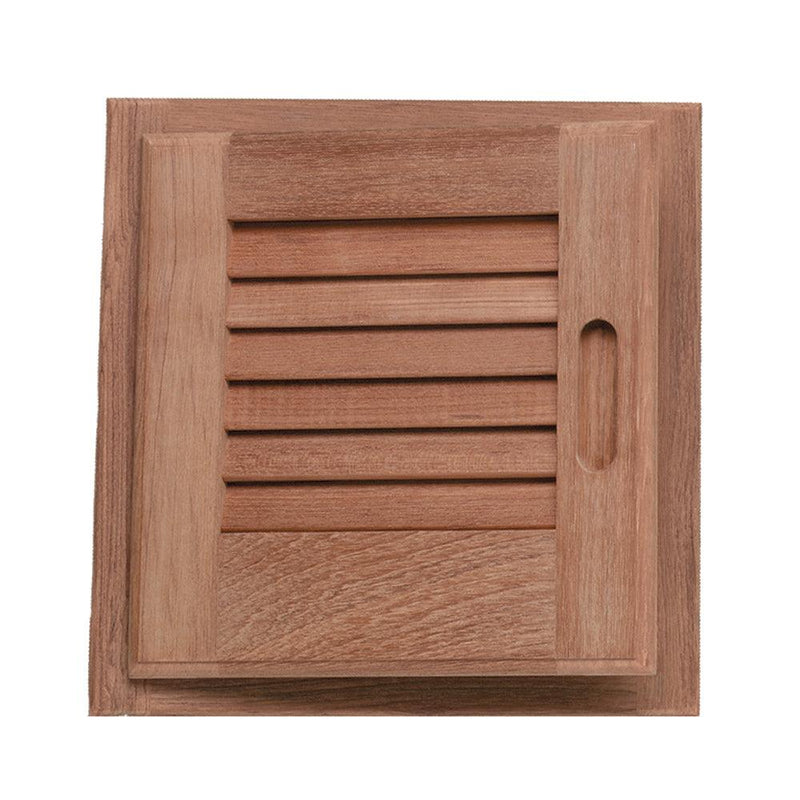 Whitecap Teak Louvered Door & Frame - Left Hand - 12" x 12" [60721] - Wholesaler Elite LLC