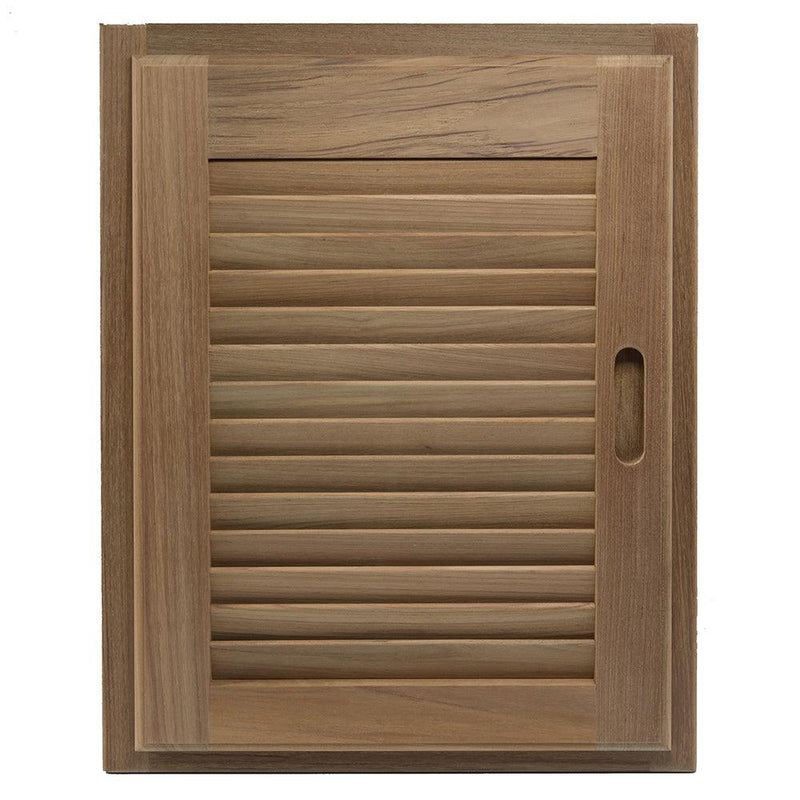 Whitecap Teak Louvered Door & Frame - Right Hand - 15" x 20" [60724] - Wholesaler Elite LLC