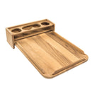 Whitecap Teak Drinkholder w/Removable Cockpit Table Top - Holds 4 Glasses [61394] - Wholesaler Elite LLC