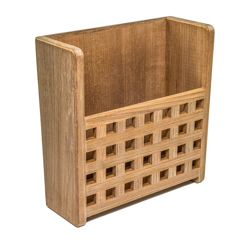 Whitecap Teak Grate Front Magazine Rack [62502] - Wholesaler Elite LLC