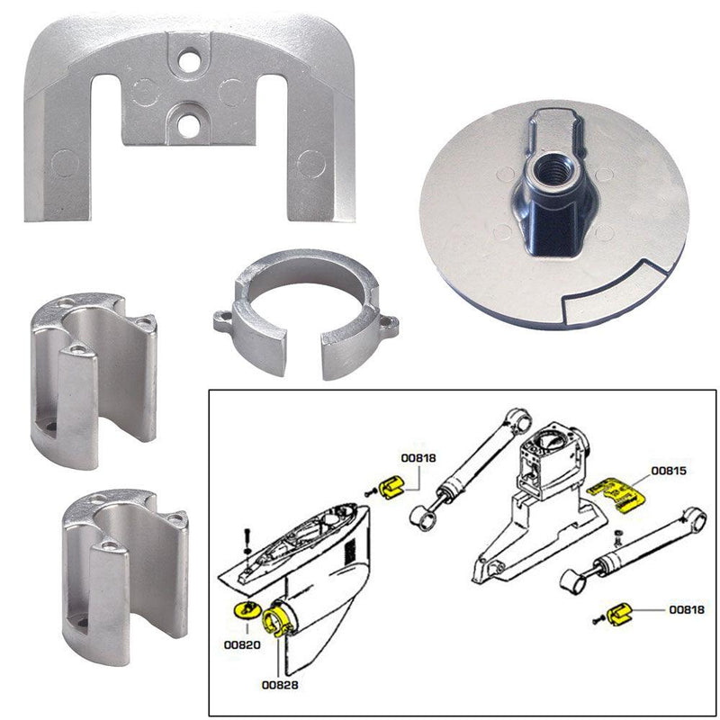 Tecnoseal Anode Kit w/Hardware - Mercury Bravo 1 - Aluminum [20803AL] - Wholesaler Elite LLC