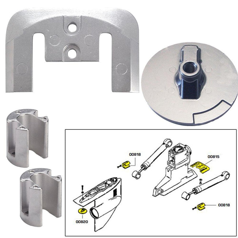 Tecnoseal Anode Kit w/Hardware - Mercury Bravo 2-3 - Zinc [20804] - Wholesaler Elite LLC