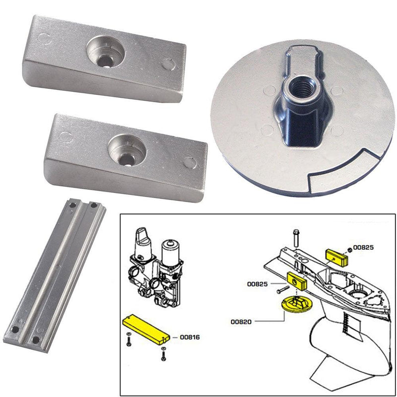 Tecnoseal Anode Kit w/Hardware - Mercury Verado 4 - Aluminum [20814AL] - Wholesaler Elite LLC
