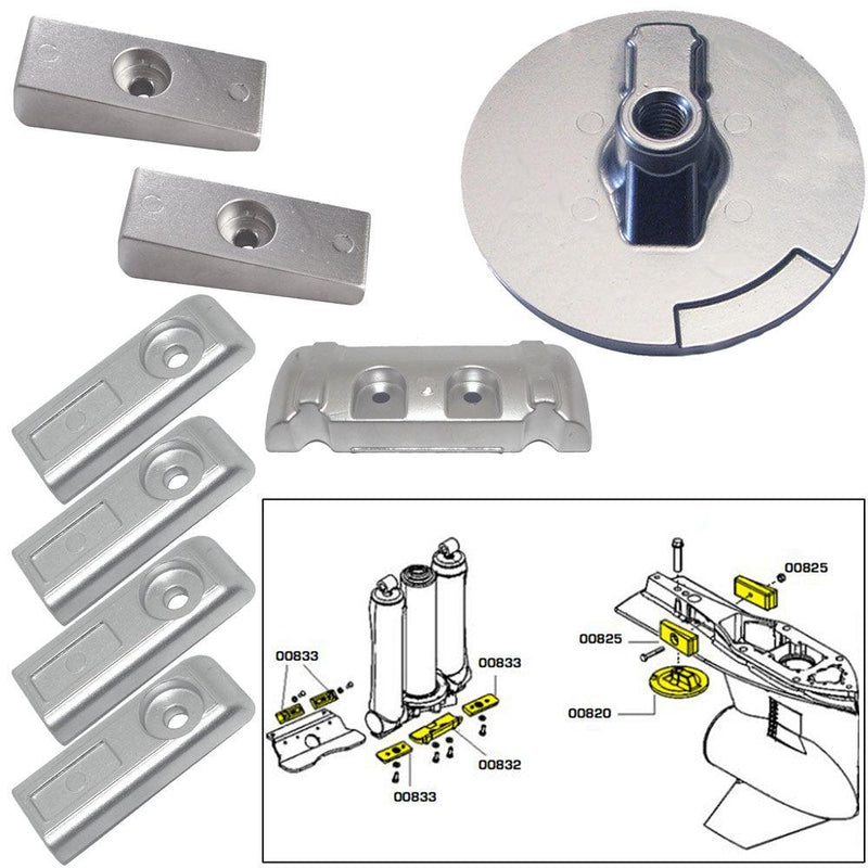Tecnoseal Anode Kit w/Hardware - Mercury Verado 6 - Aluminum [20816AL] - Wholesaler Elite LLC