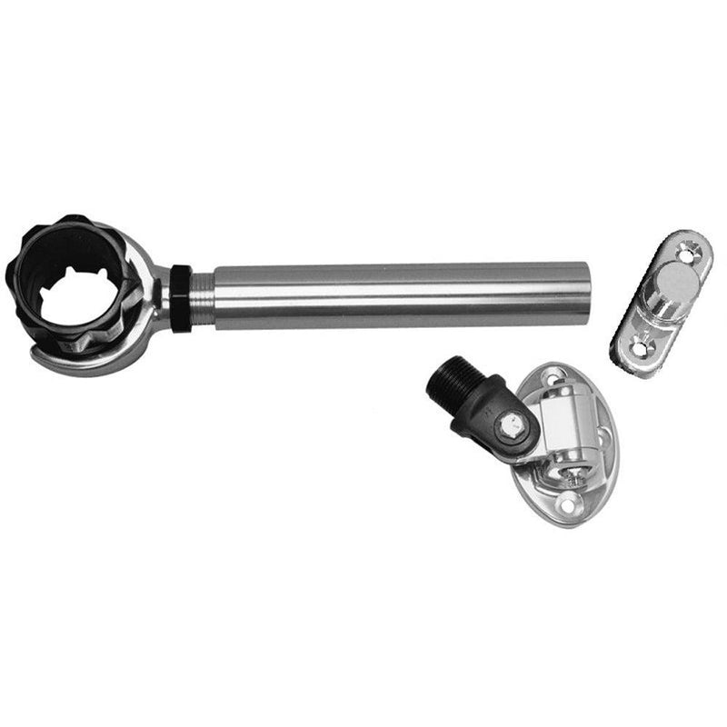 Rupp Threaded Antenna Support w/6" Pipe Mount, Oval 4-Way Base & 1.5" Collar [PAK-0005] - Wholesaler Elite LLC
