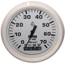 Faria Dress White 4" Tachometer w/Systemcheck Indicator - 7000 RPM (Gas) (Johnson / Evinrude Outboard) [33150] - Wholesaler Elite LLC