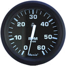 Faria Euro Black 4" Tachometer - 6,000 RPM (Gas - Inboard & I/O) [32804] - Wholesaler Elite LLC