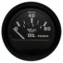 Faria Euro Black 2" Oil Pressure Gauge (80 PSI) [12803] - Wholesaler Elite LLC