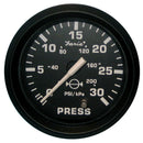 Faria Euro Black 2" Water Pressure Gauge (30 PSI) [12810] - Wholesaler Elite LLC