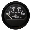 Faria Euro Black 2" Water Temperature Gauge (100-250 DegreeF) [12812] - Wholesaler Elite LLC