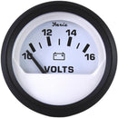 Faria Euro White 2" Voltmeter (10-16 VDC) [12911] - Wholesaler Elite LLC