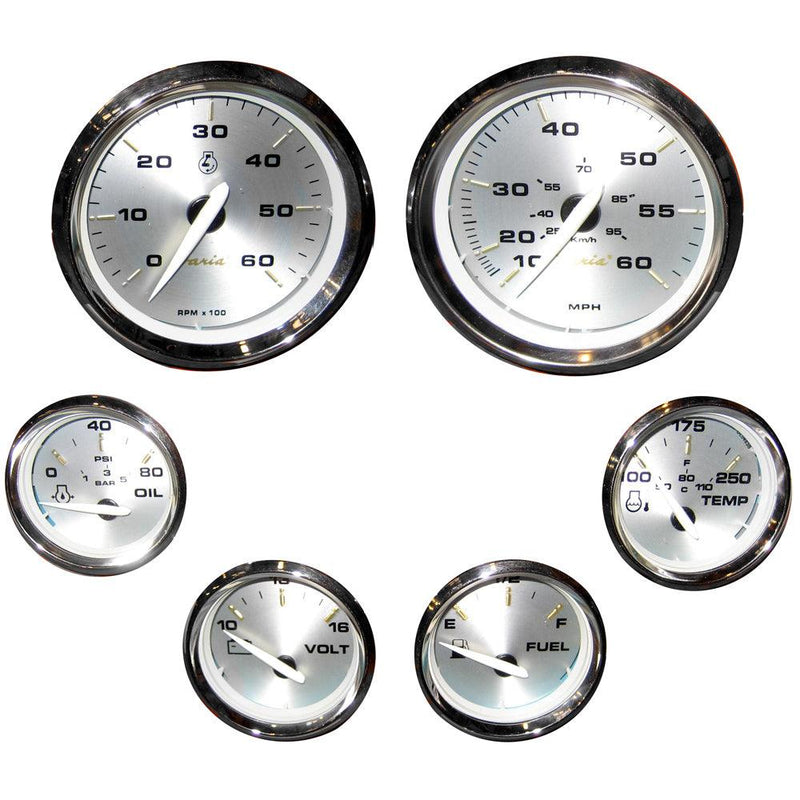 Faria Kronos Boxed Set of 6 Gauges f/ Inboard Motors [KTF024] - Wholesaler Elite LLC