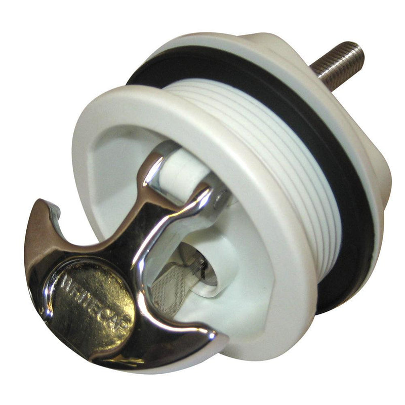 Whitecap T-Handle Latch - Chrome Plated Zamac/White Nylon - Locking - Freshwater Use Only [S-226WC] - Wholesaler Elite LLC