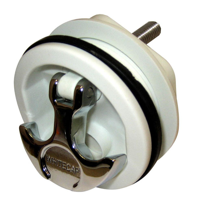 Whitecap T-Handle Latch - Chrome Plated Zamac/White Nylon - No Lock - Freshwater Use Only [S-230WC] - Wholesaler Elite LLC