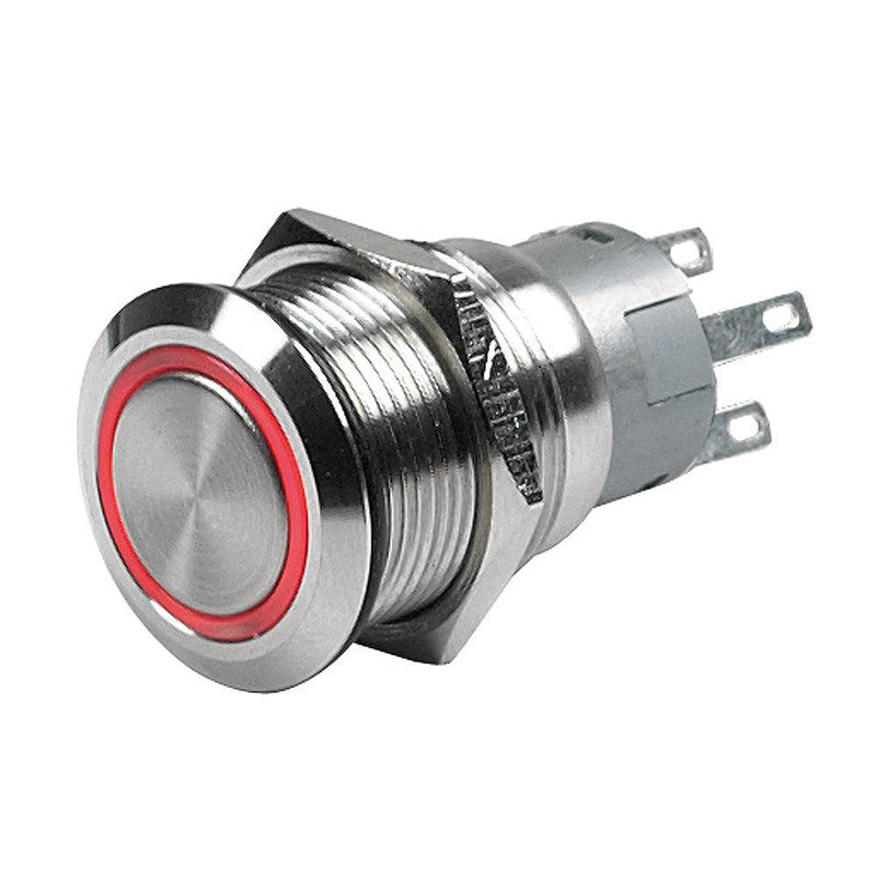 Marinco Push Button Switch - 24V Latching On/Off - Red LED [80-511-0005-01] - Wholesaler Elite LLC
