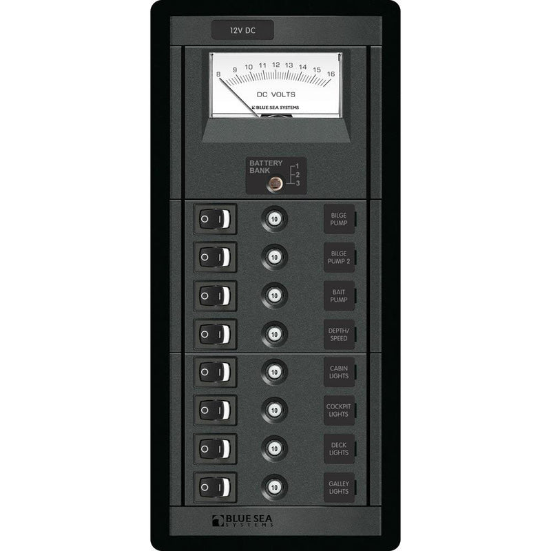 Blue Sea 1463 8 Position Switch CLB + Meter Vertical [1463] - Wholesaler Elite LLC