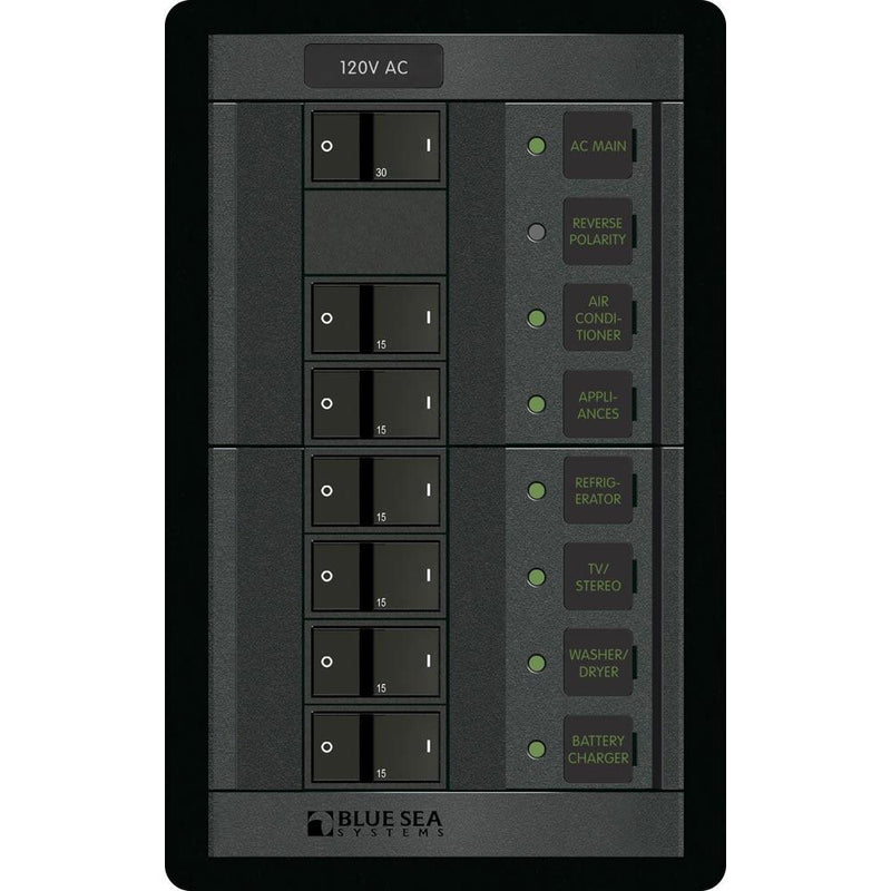 Blue Sea 1202 120V AC Main + 6 Positions - Vertical [1202] - Wholesaler Elite LLC