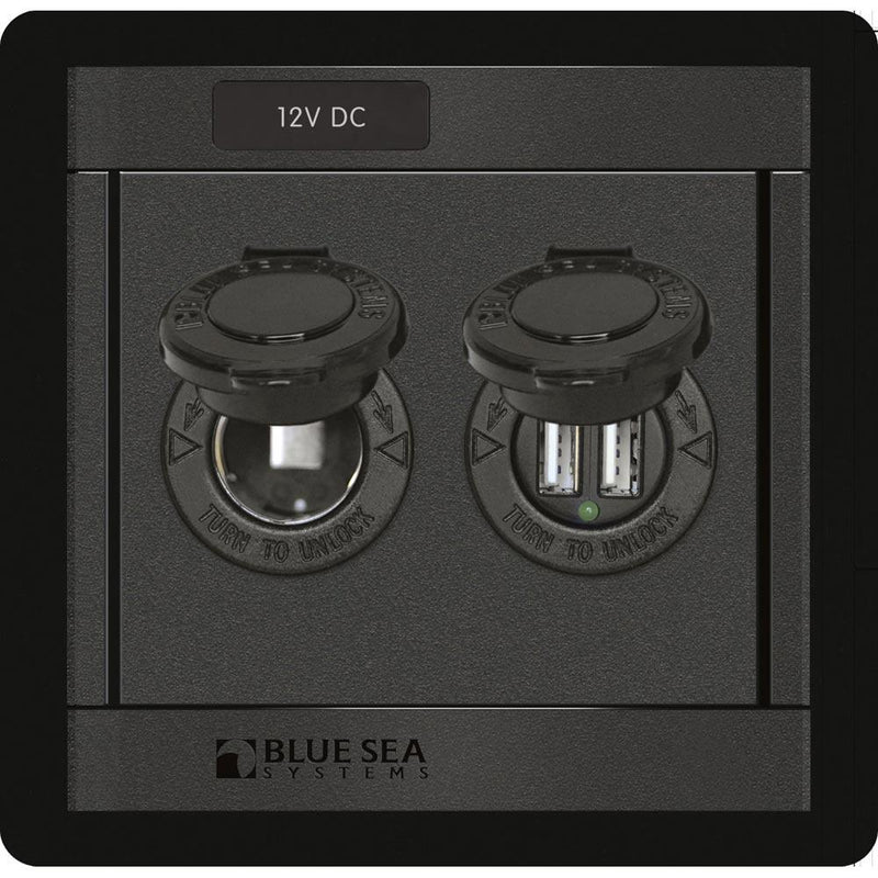Blue Sea 1478 360 Panel - 12V DC Socket & Dual USB Charger [1478] - Wholesaler Elite LLC