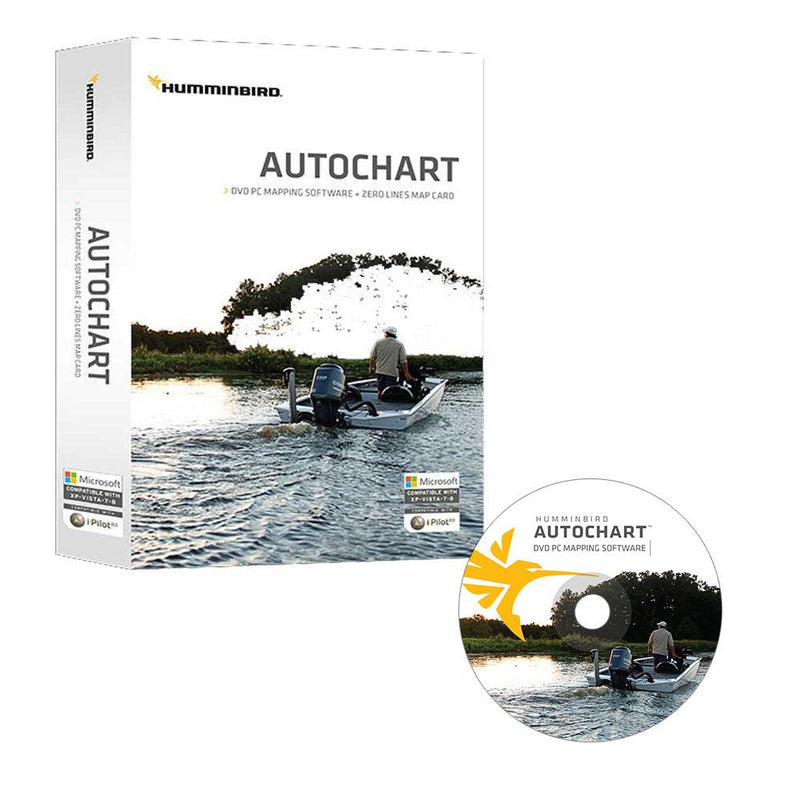 Humminbird Autochart DVD PC Mapping Software w/Zero Lines Map Card [600031-1] - Wholesaler Elite LLC