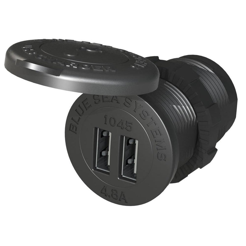Blue Sea 1045 12/24V Dual USB Charger - 1-1/8" Socket Mount [1045] - Wholesaler Elite LLC