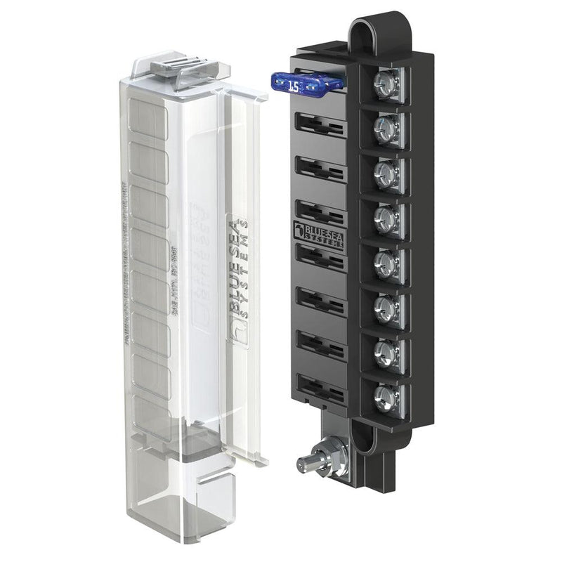 Blue Sea 5046 ST Blade Compact Fuse Blocks - 8 Circuits w/Cover [5046] - Wholesaler Elite LLC