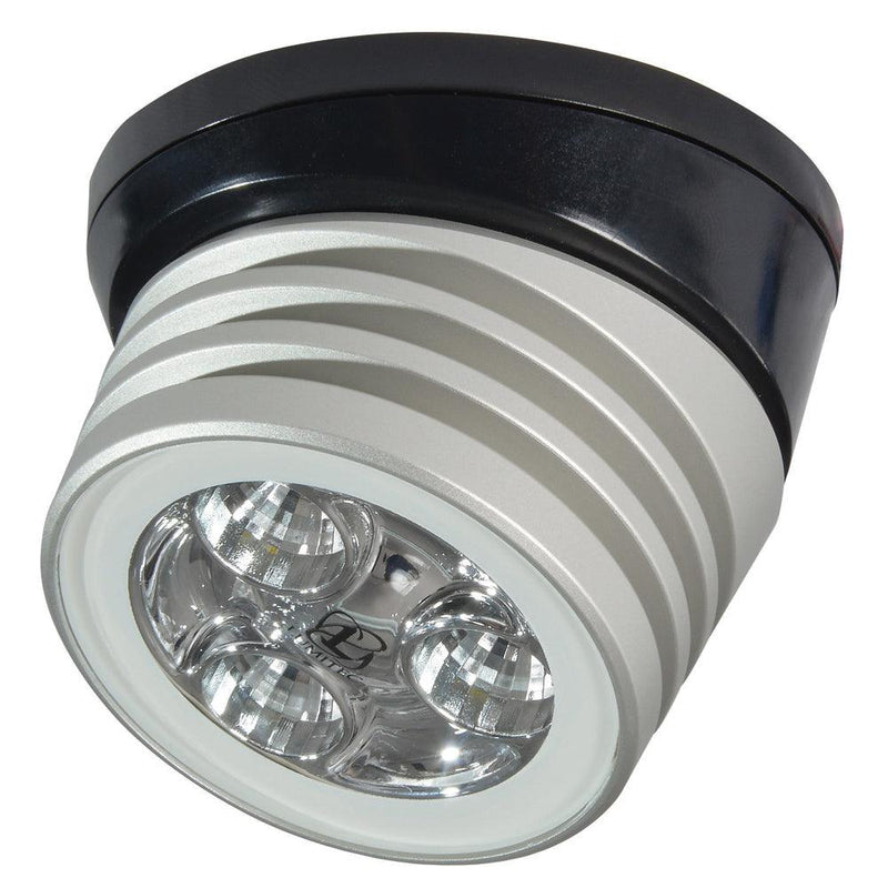 Lumitec Zephyr LED Spreader/Deck Light -Brushed, Black Base - White Non-Dimming [101326] - Wholesaler Elite LLC