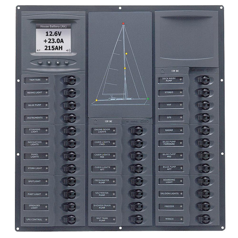 BEP Cruiser Series DC Circuit Breaker Panel w/Digital Meters 32SP DC12V [NC32Y-DCSM] - Wholesaler Elite LLC